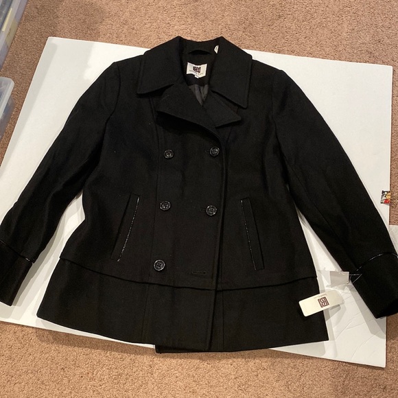 Black double breasted button up jacket